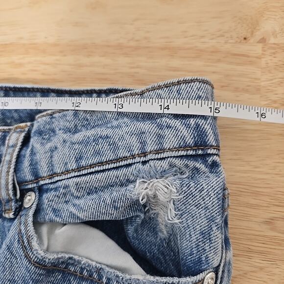 Revice Straight Leg Distressed Denim Jeans Size 28 Light Wash Button Fly Cotton - Picture 5 of 8